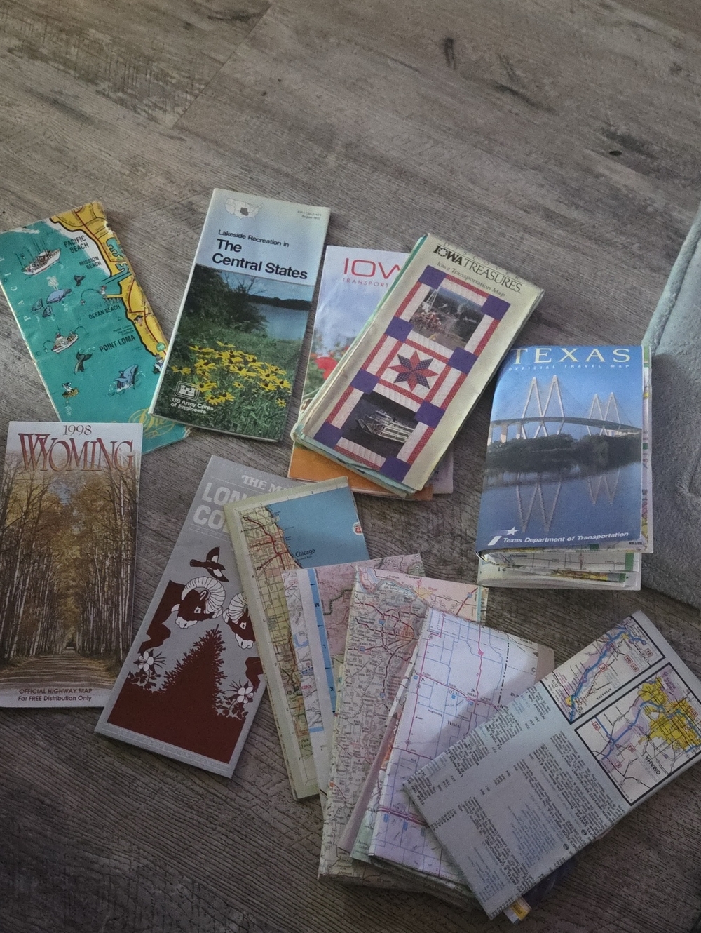 Assorted Travel Maps and Road Guides - Multicolor